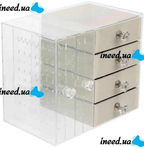 Шкатулка для хранения ювелирных украшений Jewelry Box LD-1033 акриловый органайзер с ящиками на 6 секций для бижутерии и аксессуаров XL-1831