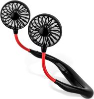 Портативный вентилятор на шею Neck Fan 360° беспроводной шейный спортивный охладитель 3 скорости с аккумулятором, LED-подсветкой и USB зарядкой