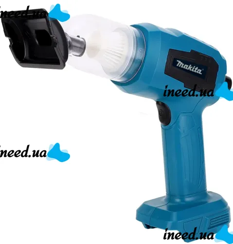 Аккумуляторный пылесос Makita CVC-21 21V с насадками, беспроводной ручной автопылесос Макита 3 режима скорости для сухой уборки в авто и дома Синий
