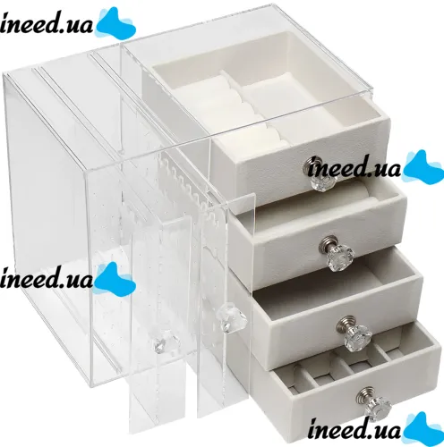 Шкатулка для хранения ювелирных украшений Jewelry Box LD-1033 акриловый органайзер с ящиками на 6 секций для бижутерии и аксессуаров XL-1831