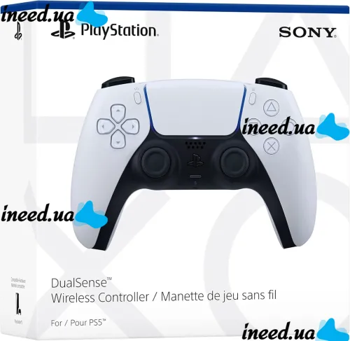 Беспроводной джойстик геймпад Sony PlayStation DualSense для PS5 аккумуляторный игровой контроллер с микрофоном и вибрацией для приставки и ПК White