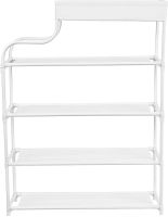 Обувница с полкой для аксессуаров Araqel Shoe Rack стеллаж органайзер для хранения обуви 60х21x78 см металлическая стойка на 5 полок в прихожую Белая