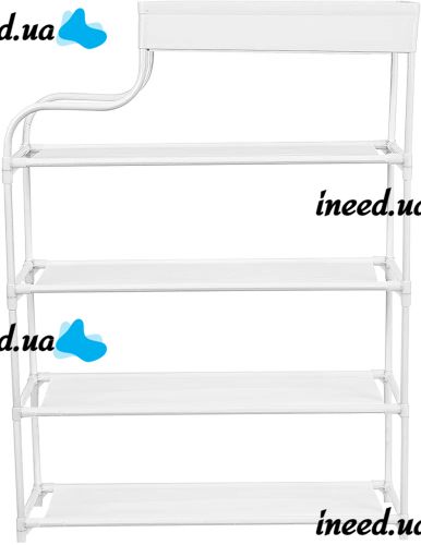 Обувница с полкой для аксессуаров Araqel Shoe Rack стеллаж органайзер для хранения обуви 60х21x78 см металлическая стойка на 5 полок в прихожую Белая