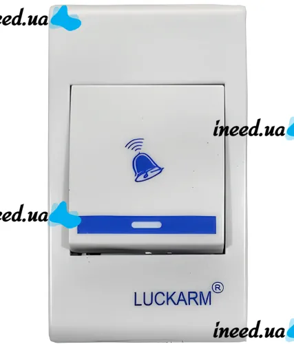 Дверной звонок Luckarm Intelligent D9688 беспроводная кнопка на батарейках, передатчик сигнала и приемник на 32 мелодий для входной двери до 150 м