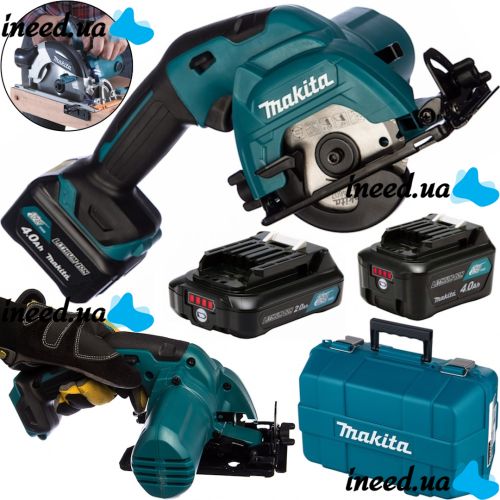 Аккумуляторная дисковая пила Makita HS301DZ циркулярная пила на два аккумулятора для продольного и поперечного распила в кейсе 85 мм 25.5 мм