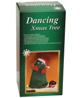 Танцующая рождественская елка Dancing Xmas Tree ET02 интерактивная новогодняя игрушка 17х10 см вращающаяся музыкальная ёлка в шапке на батарейках