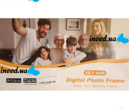 Цифровая акриловая фоторамка Photo Frame Frameo 10.1" 16 ГБ с Wi-Fi сенсорным IPS экраном умная электронная рамка для фото видео с часами Коричневая