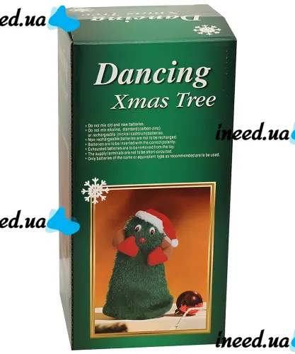 Танцующая рождественская елка Dancing Xmas Tree ET02 интерактивная новогодняя игрушка 17х10 см вращающаяся музыкальная ёлка в шапке на батарейках