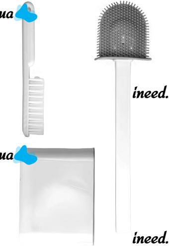 Набор щетка и ершик Cleaner Toilet Brush RD-5763 подвесной силиконовый гибкий ёршик на подставке с креплением на стену для чистки унитаза HA-179