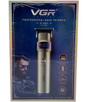 Беспроводная машинка для стрижки волос VGR V-991 5W 4 сменные насадки, аккумуляторный мужской триммер для окантовки бороды и усов с LED дисплеем USB