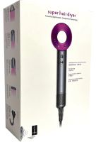 Фен для укладки и сушки волос Super Hair Dryer Supersonic HD07 5 в 1 стайлер со сменными магнитными насадки, защитой от перегрева и турборежимом 1600 W Розовый