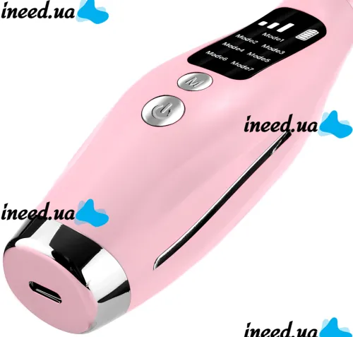Акумуляторний мікрострумовий масажер Neck Beauty Device HY69 7 режимів міостимулятор для підтяжки та ліфтингу шкіри обличчя і шиї з дисплеєм і підсвічуванням