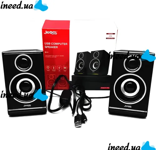 Провідні комп'ютерні колонки Jedel S-578 2.0 6W стерео RGB колонка з регулюванням гучності, акустика з підсвічуванням для ПК і ноутбука від USB