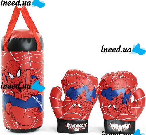 Игровой боксерский набор Disney Marvel Spiderman Kids Boxing Set детская подвесная груша с перчатки, комплект для отработки ударов для бокса от 3-х лет Человек паук