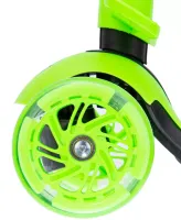 Трехколесный детский самокат беговел Scooter FYS-2864 Green 5 в 1 со складным сиденьем, родительской ручкой и светящимися колесами для детей Зеленый