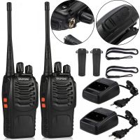 Комплект из двух раций Baofeng BF-888S на 16 каналов до 5 км, Радиостанция на 2 двухдиапазонные рации на 1500 мАч со встроенным FM рация