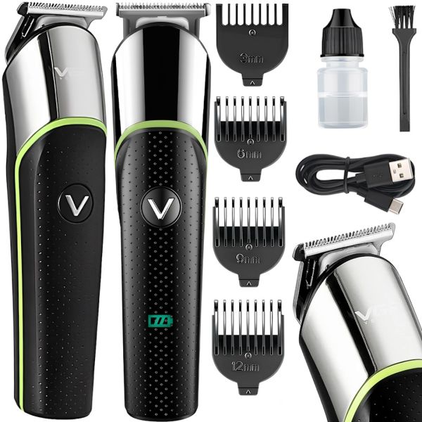 Rechargeable Hair Clipper VGR V-191 Wireless Male Trimmer for Cutting and Edging Beard and Mustache with Replaceable USB Nozzles V191
