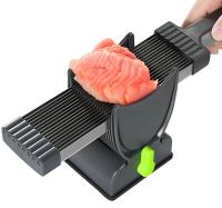 Fresh Meat Slicer YLM-248 Handheld Meat Slicer for thin slicing and shredding of meat, LY-824 17 Blade Handheld Slicer with Stand Gray