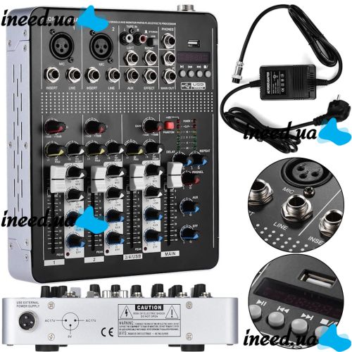 Профессиональный микшерный пульт Yamaha Mixer BT4000 2ch BT 4-канальный активный аудиомикшер со встроенным усилителем и Bluetooth MX-4000BT Черный