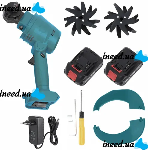 Аккумуляторный ручной мини культиватор Makita G6685 для рыхления и прополки огорода, беспроводной электрокультиватор с 2 аккумуляторами для сада