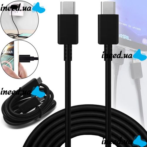 Кабель для зарядного пристрою Samsung Type-C USB-C 25W 3A 1 м для швидкої зарядки та передавання даних телефона, зарядка шнур 100 см для смартфона
