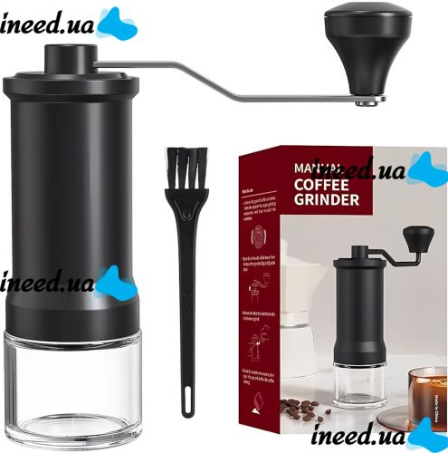 Ручная кофемолка Coffee Grinder KMDJ-D 5 регулировок помола, механический измельчитель кофейных зерен, мельница с керамическими жерновами Lecot