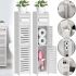 Floor standing Sleek Bathroom Storage Cabinet PK-01 narrow plastic cabinet 80x15x15 cm organizer with paper holder White