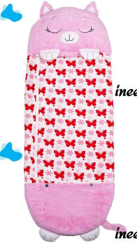 Спальный мешок с подушкой для детей Happy Nappers Китти 3 в 1 детский спальник слипик 130Х50 см кокон трансформер, подушка игрушка на молнии