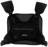 Tough Slhs 125 tactical vest chest bag with 2 compartment pockets, headphone output and adjustable chest straps Black