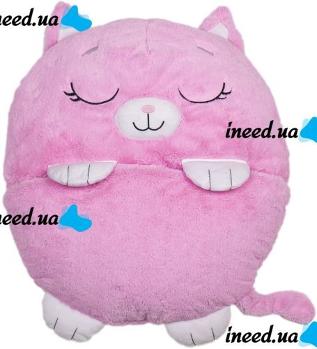 Спальный мешок с подушкой для детей Happy Nappers Китти 3 в 1 детский спальник слипик 130Х50 см кокон трансформер, подушка игрушка на молнии