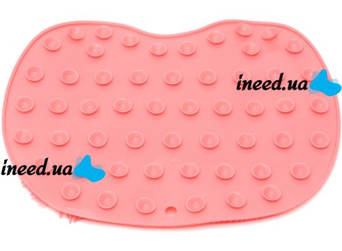 Silicone massage mat Cleaner Shower Foot Scrubber Mat Pink LY-379 back and foot suction cup wall mounted shower washcloth Pink