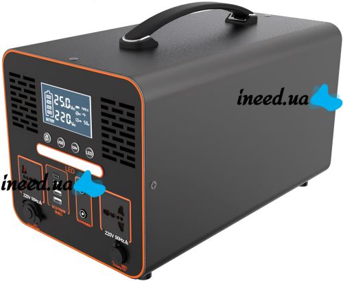 Портативная зарядная станция Sine 9563 600W 40A универсальная электростанция с чистой синусоидой для зарядки и подключения техники 220В USB Type-C