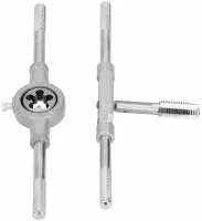 Набор метчики и плашки Tap and Die Set M3-M12 20 штук комплект стальных метчиков и плашек для нарезания метрической резьбы в кейсе мечек и лерка