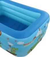 Детский надувной бассейн для купания Bestway JH-TZ13003 120x90 см прямоугольный игровой бассейн с мягким дном и сливом для малышей от 1 года VEN-1450