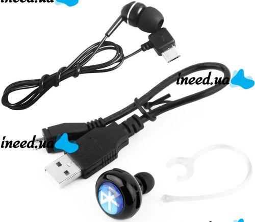 Беспроводные стерео наушники AirBeats Bluetooth mini 4.0 Black вакуумная гарнитура с встроенным микрофоном и шумоподавлением для IOS и Android Черные