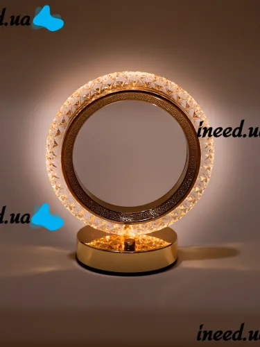 Настольная лампа-ночник Circle Table Light PC-8217 сенсорный ночник круг, светодиодная лампа светильник с кристаллами на акриловой подставке 3 режима