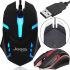 Игровая проводная компьютерная мышка Jedel M66 с RGB подсветкой для компьютера и ноутбука, Геймерская USB мышь 1000DPI для ПК 95543 Черная