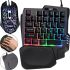 UKC 7768 Gaming Set Wired Keyboard and Mouse with RGB LED Backlight 45 Keys, Computer Kit Mouse with Keyboard for PC Black