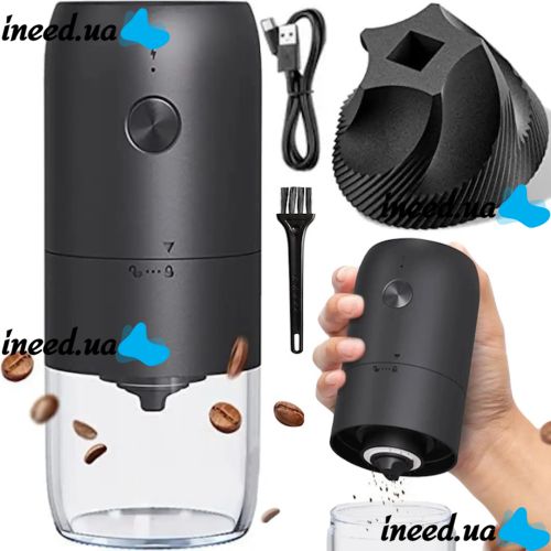 Беспроводная электрическая кофемолка Electric Coffee Grinder KMDJ-2A с регулятором помола, Аккумуляторная USB мельница для кофейных зерен MAG-640