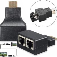 Одноканальный пассивный двойной переходник удлинитель HDMI сигнала - 2xRJ45 адаптер Voltronic по UTP кабелю по двум витым парам до 30м 1080P Черный