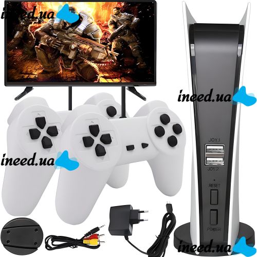 Игровая приставка Dendy 8 Bit Game Station PS5 с двумя джойстиками и 620 встроенных игр GS5, Детская ретро консоль Денди G155 для телевизора