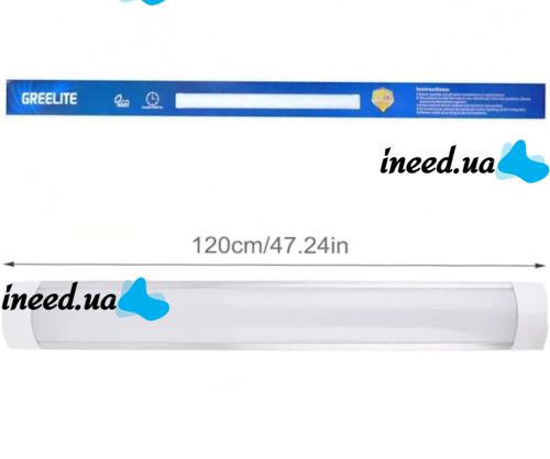 Светодиодная потолочная лампа GreeLite 8250 на 150W 120 см Холодна белая, Линейный светильник фонарь на стену 6500K 1.2м от сети 220V Холодный белый