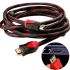 Усиленный кабель Hdmi to Hdmi 5м 1080p в обмотке Кабель-удлинитель HDMI-HDMI 5m 5 m, 5 м для монитора и телевизора в оплетке Черно Красный
