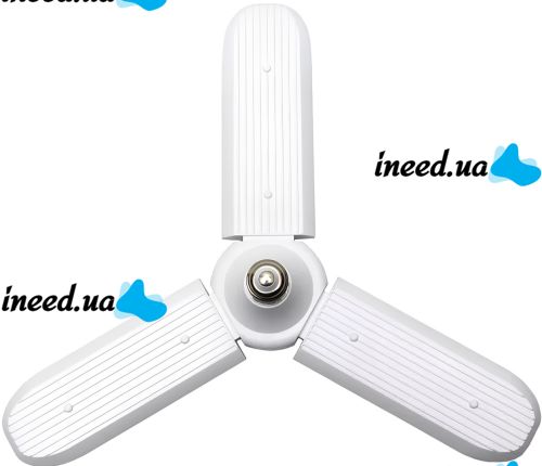 Светодиодная складная лампа Fan Blade Led 45W с цоколем E27 аккумуляторный раскладной тройной фонарь трансформер на три лопасти 220V Холодный белый