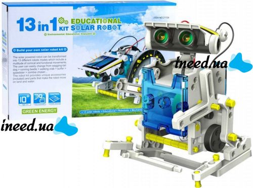 Развивающий робот конструктор Solar Robot 14 в 1 роботостроение на солнечной батареи, игрушка трансформер на 2 уровня сложности для детей от 10 лет