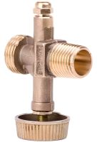 Кран переходник для газовых баллонов INTERTOOL GS-0009 вентиль с предохранительным клапаном маховиком 21.8 мм для туристических горелок Y-10