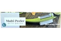 Мульти-чистка для овощей с щеткой Multi Peeller 3 в 1 кухонная ручная овощечистка для очистки и удаления кожуры фруктов, чистилка с насадками Зеленая