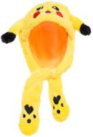 Светящаяся Зверошапка Bambi, Pikachu ZB-15 с длинными двигающимися ушками и светодиодной LED подсветкой, детский карнавальный головной убор игрушка ZB-16