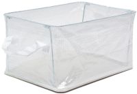 Универсальный органайзер в шкаф Storage Box LY-706 48х20х20 см прозрачная тканевая корзина с каркасом для хранения вещей и нижнего белья 27 л Белая