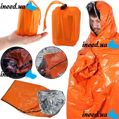 Аварийный спальный мешок Emergency Sleeping Bag многоразовый водонепроницаемый спасательный термомешок, спальник из фольги для экстремальных условий